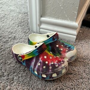 Toddler little kids TD crocs tie dye sz 11 k